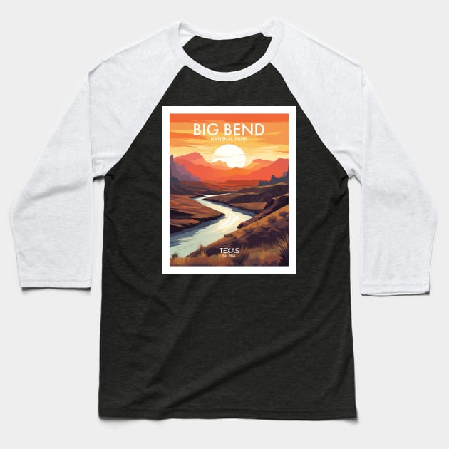 BIG BEND NATIONAL PARK Baseball T-Shirt by MarkedArtPrints